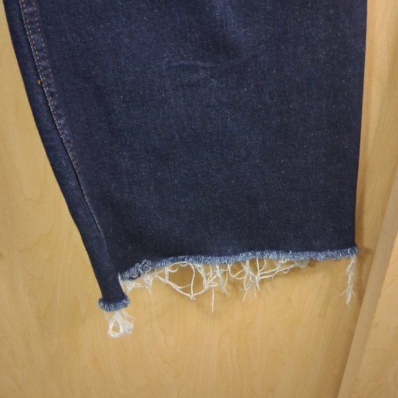 Zara Dark Blue Wide Leg Distressed Jeans Size 6 - Picture 5 of 8